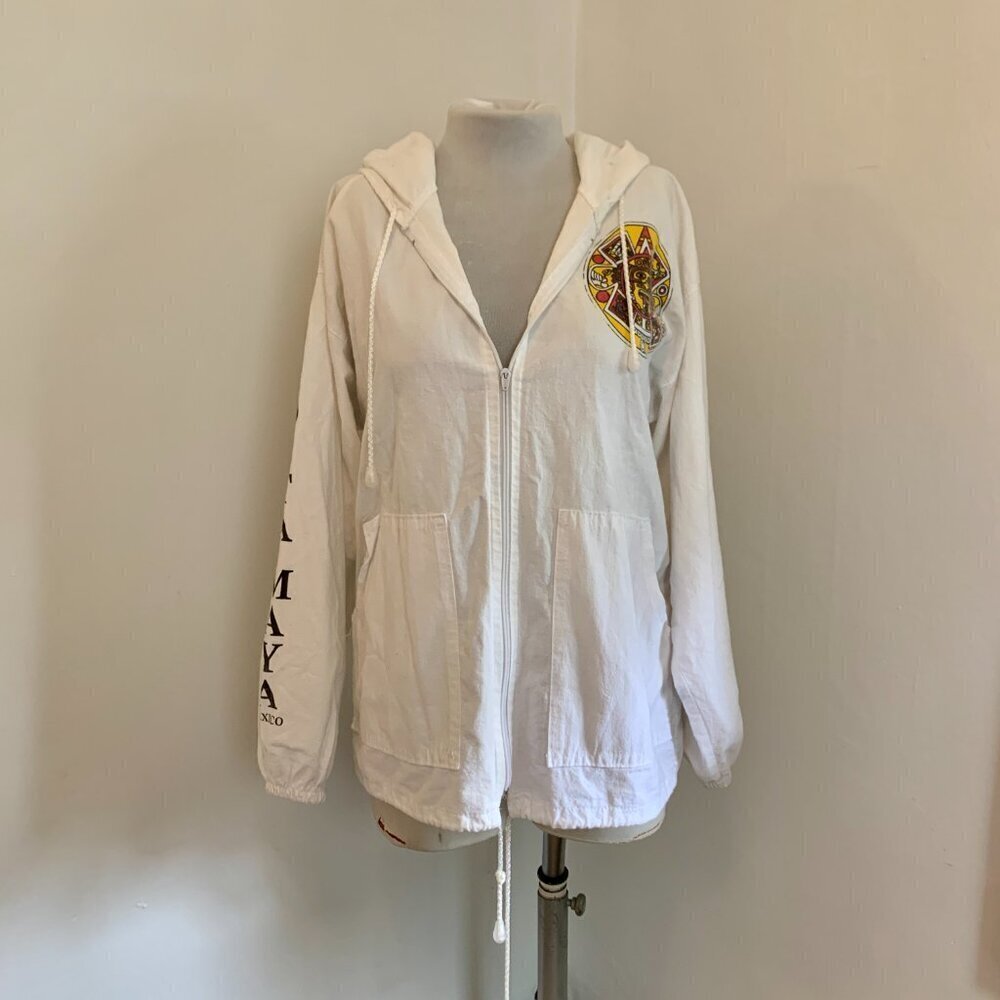 Confecciones Sol Costa Maya VTG Mexico lightweight jacket Sweatshirt Cottn Aztec